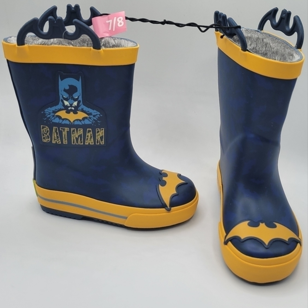 Western Chief Batman Faux Fur Lined Rain Boot 7 / 8 - Picture 10 of 10